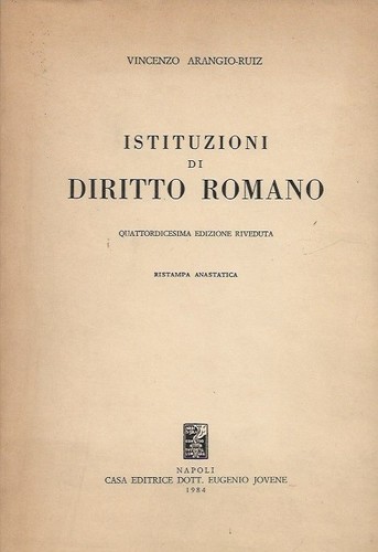 Istituzione diritto romano - istituzione,
